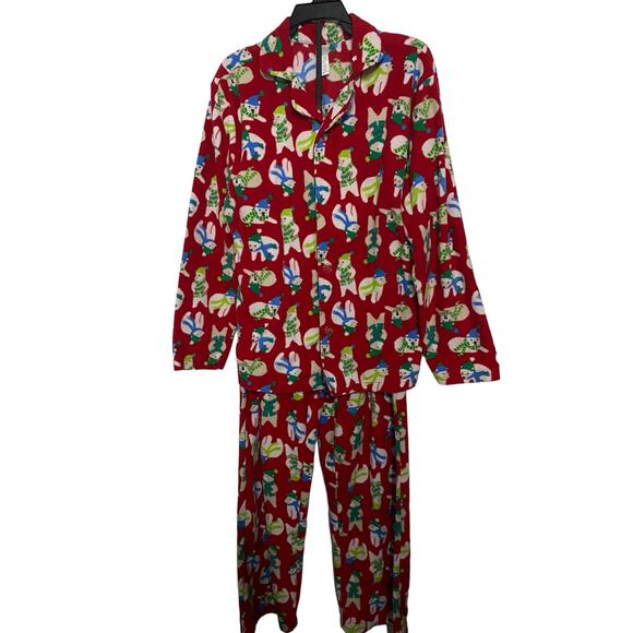 The Children's Place Pajama Set Child/Womans Small Petite Red White Snowmen - Picture 6 of 6